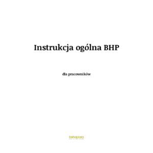 Instrukcja ogólna BHP dla pracowników