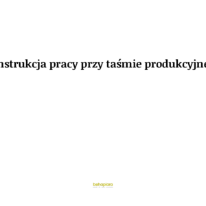 Instrukcja pracy przy taśmie produkcyjnej