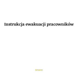 Instrukcja ewakuacji pracowników